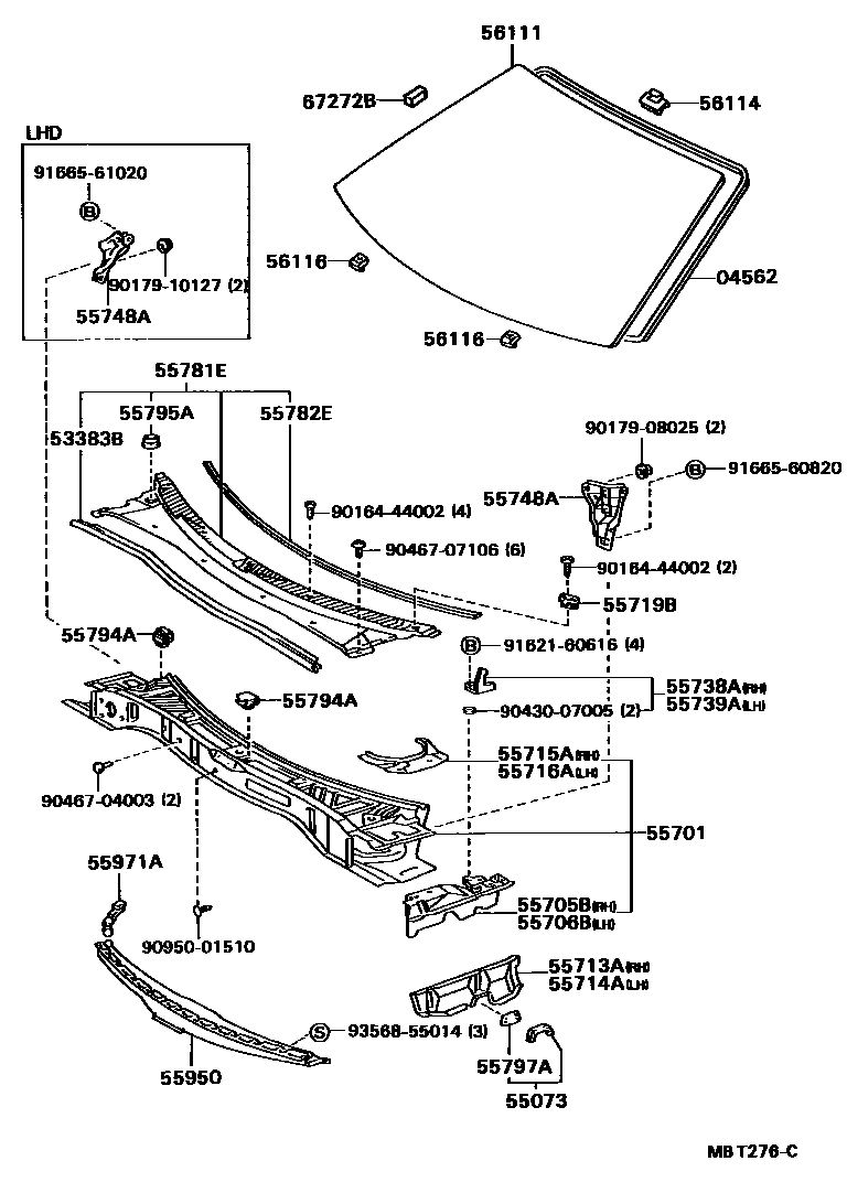 5503 — COWL PANEL & WINDSHIELD GLASS