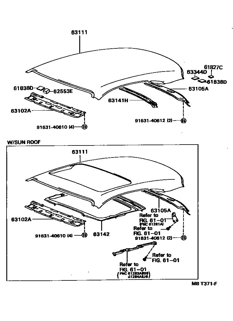 6104 — ROOF PANEL & BACK WINDOW GLASS