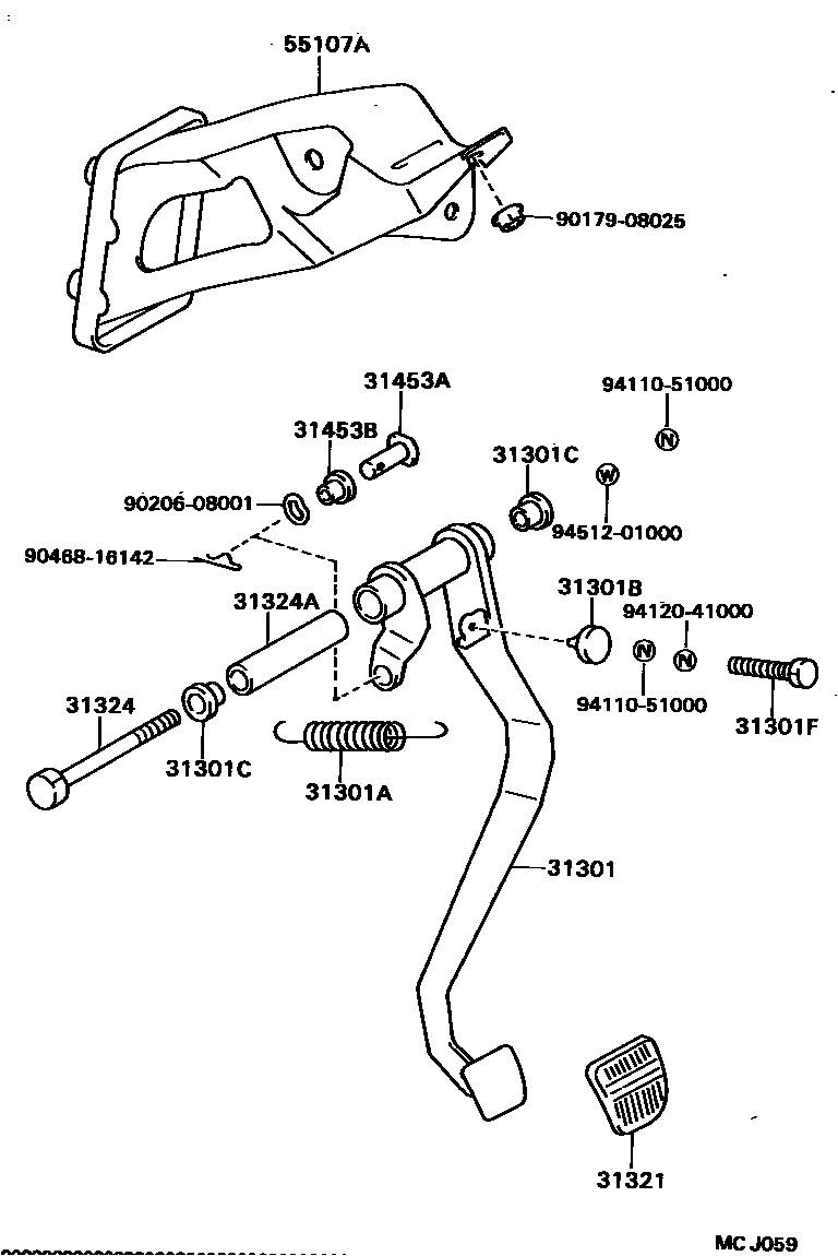 3102 — CLUTCH PEDAL & FLEXIBLE HOSE