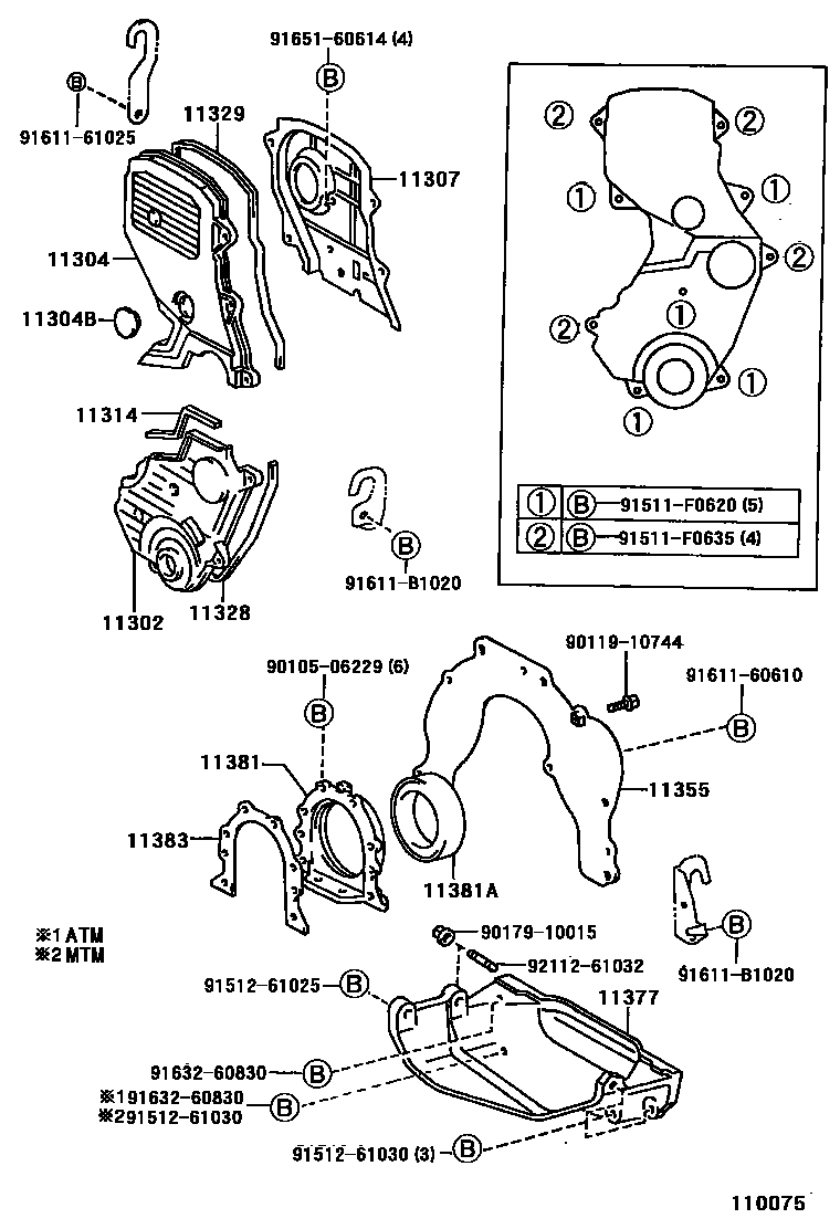 1106 — TIMING GEAR COVER & REAR END PLATE