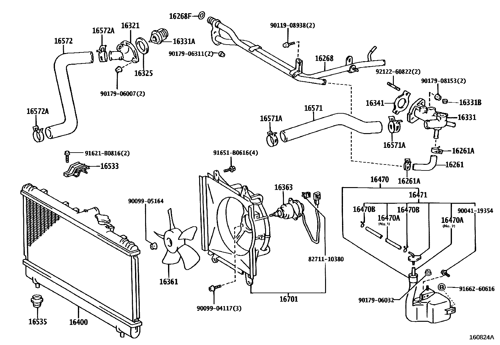 1603 — RADIATOR & WATER OUTLET
