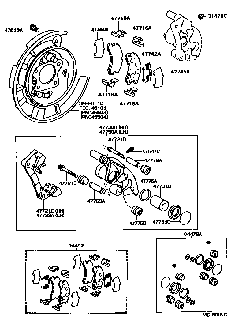 4707 — REAR DISC BRAKE CALIPER & DUST COVER