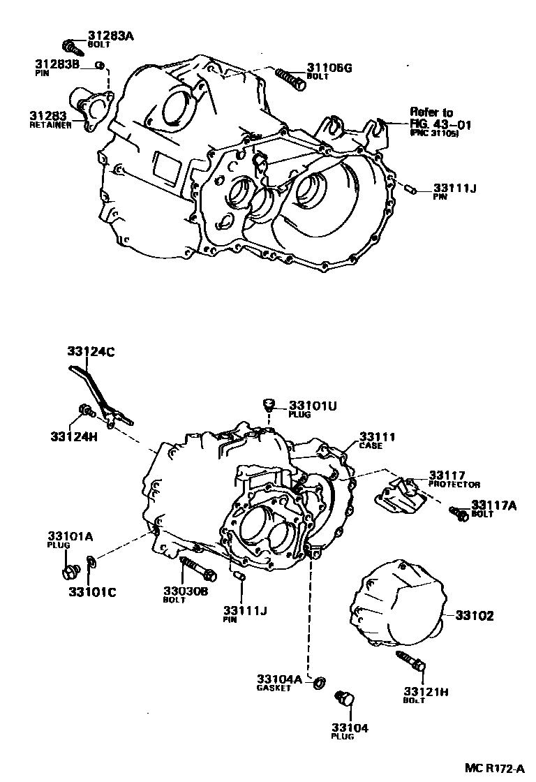 3302 — CLUTCH HOUSING & TRANSMISSION CASE (MTM)
