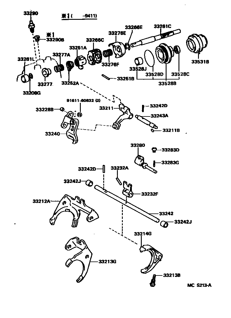 3307 — GEAR SHIFT FORK & LEVER SHAFT (MTM)