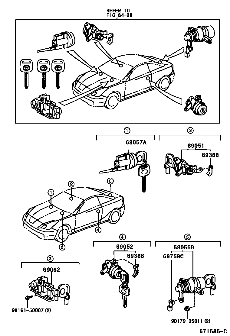6712 — LOCK CYLINDER SET