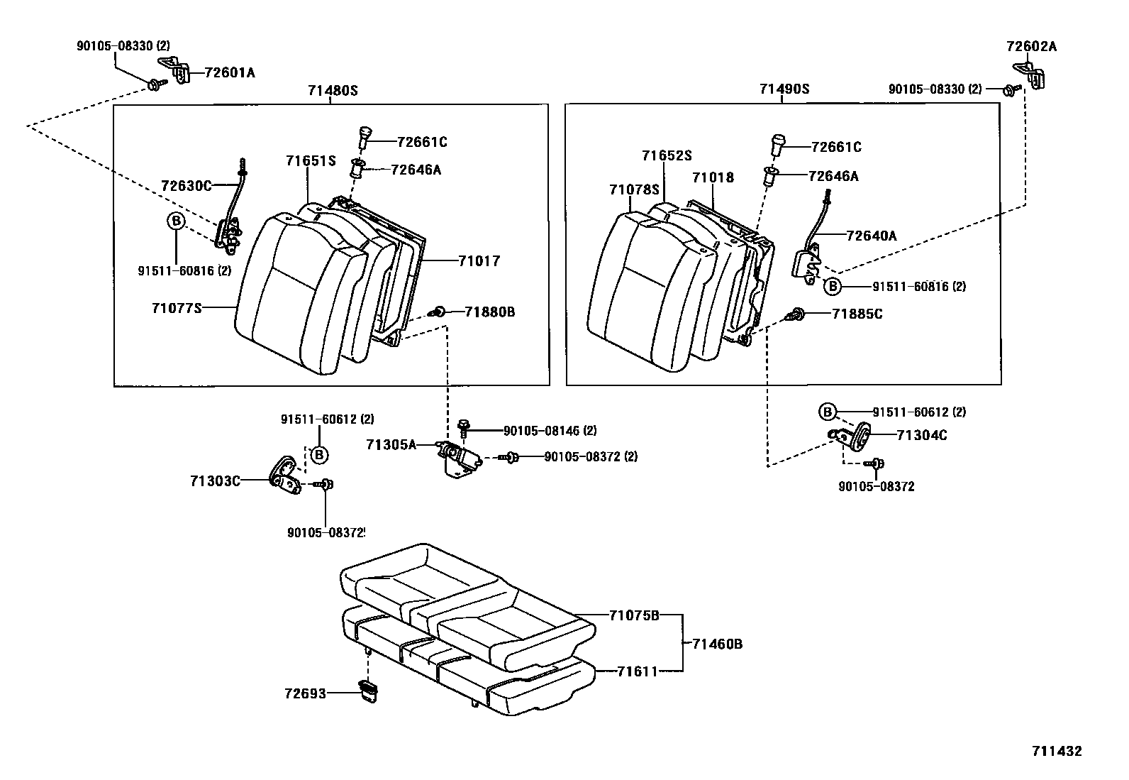 7102 — REAR SEAT & SEAT TRACK