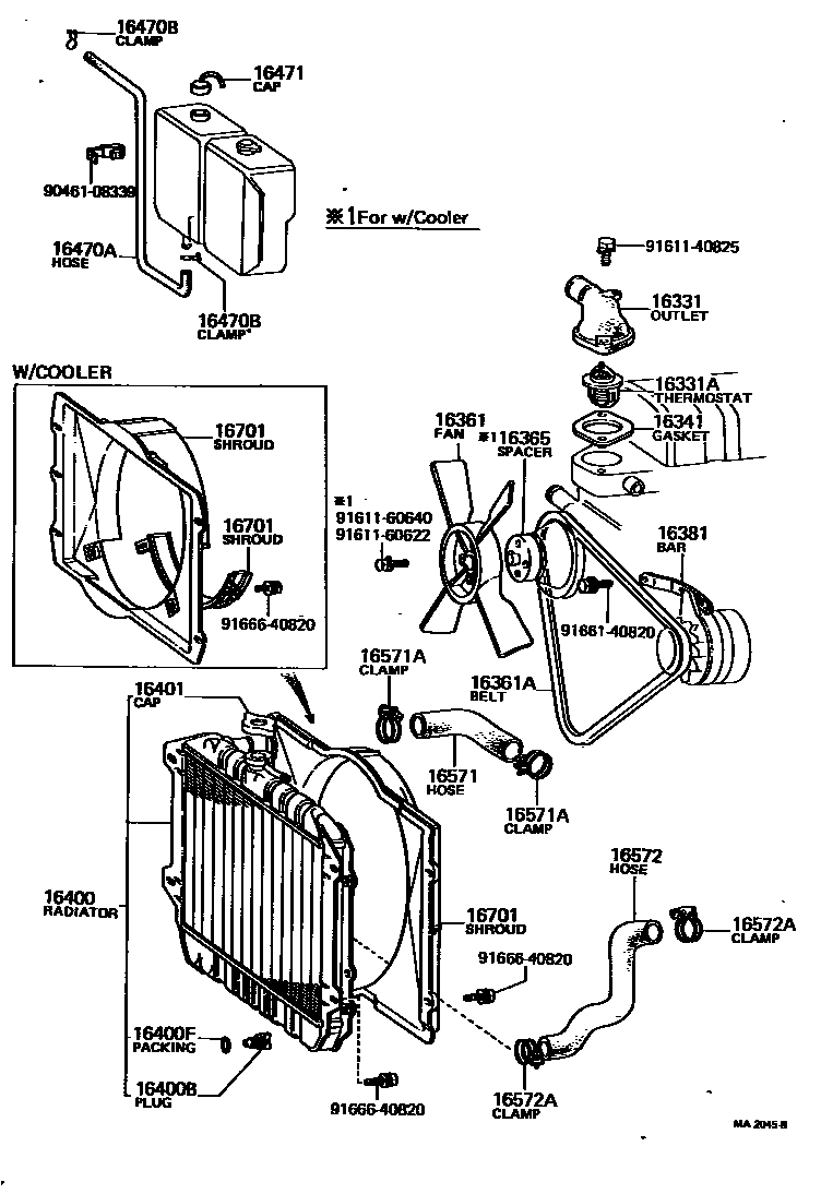 1603 — RADIATOR & WATER OUTLET