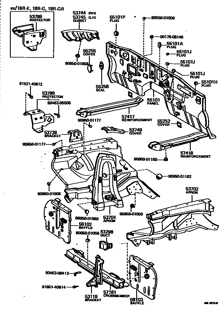 5304 — FRONT FENDER APRON & DASH PANEL