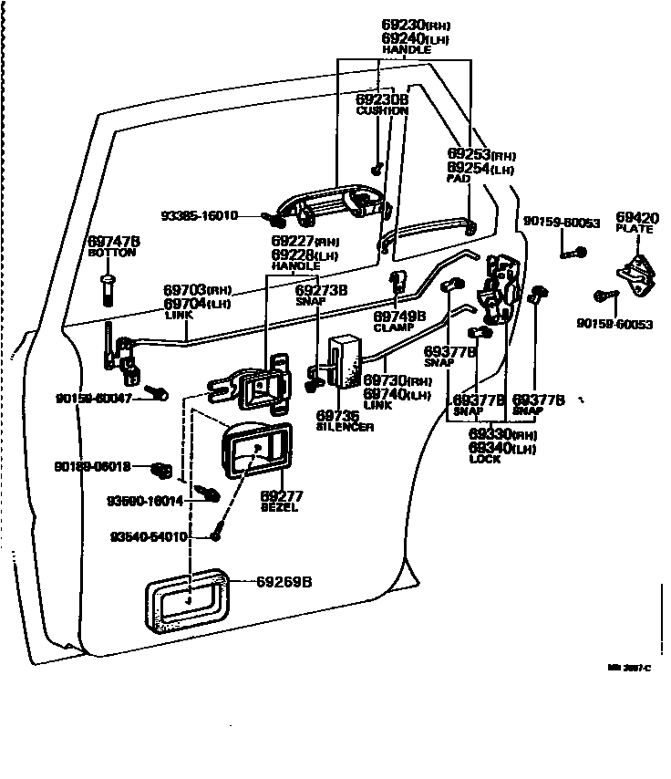 6706 — REAR DOOR LOCK & HANDLE