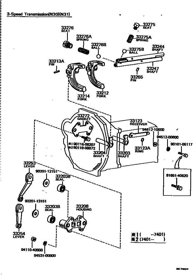 3307 — GEAR SHIFT FORK & LEVER SHAFT (MTM)
