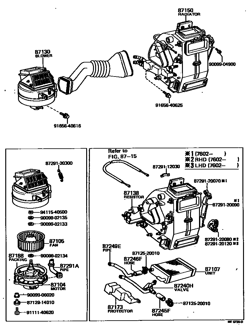 8712 — HEATING & AIR CONDITIONING - HEATER UNIT & BLOWER