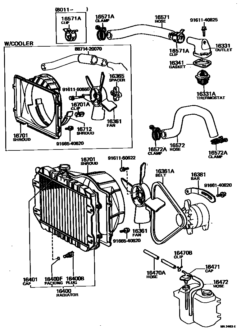 1603 — RADIATOR & WATER OUTLET