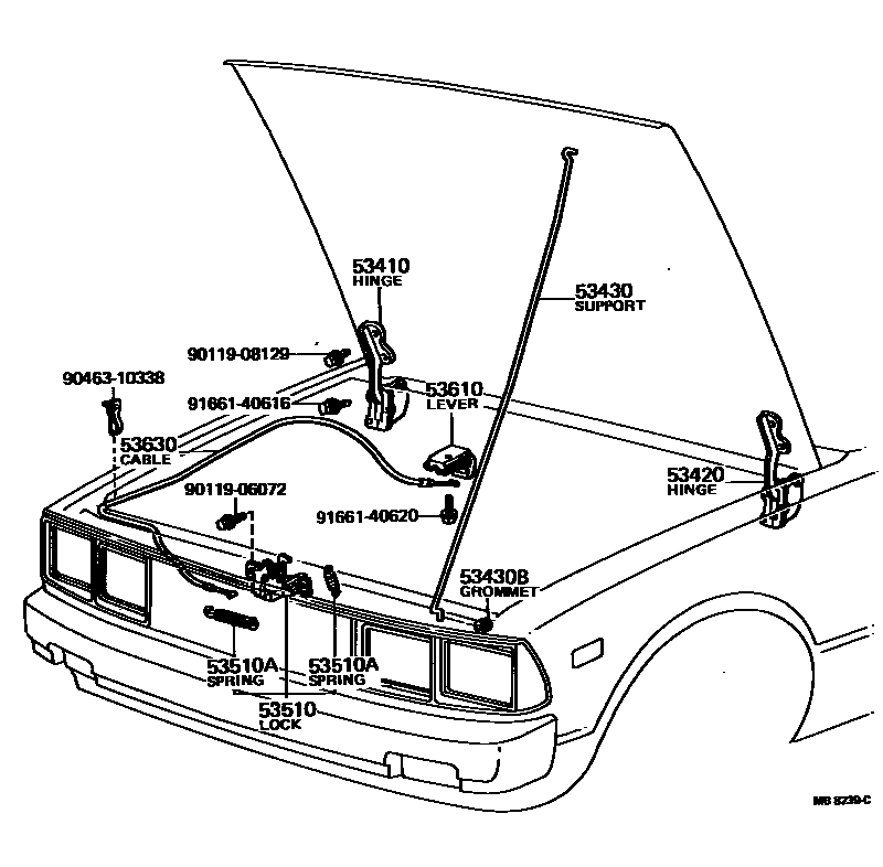 5303 — HOOD LOCK & HINGE