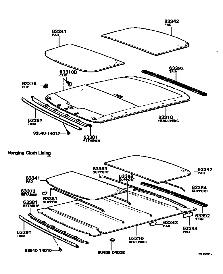 6402 — ROOF HEADLINING & SILENCER PAD