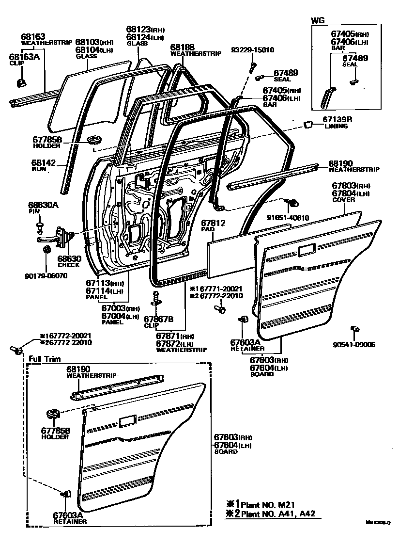 6705 — REAR DOOR PANEL & GLASS