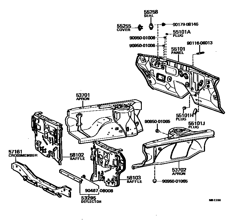 5304 — FRONT FENDER APRON & DASH PANEL