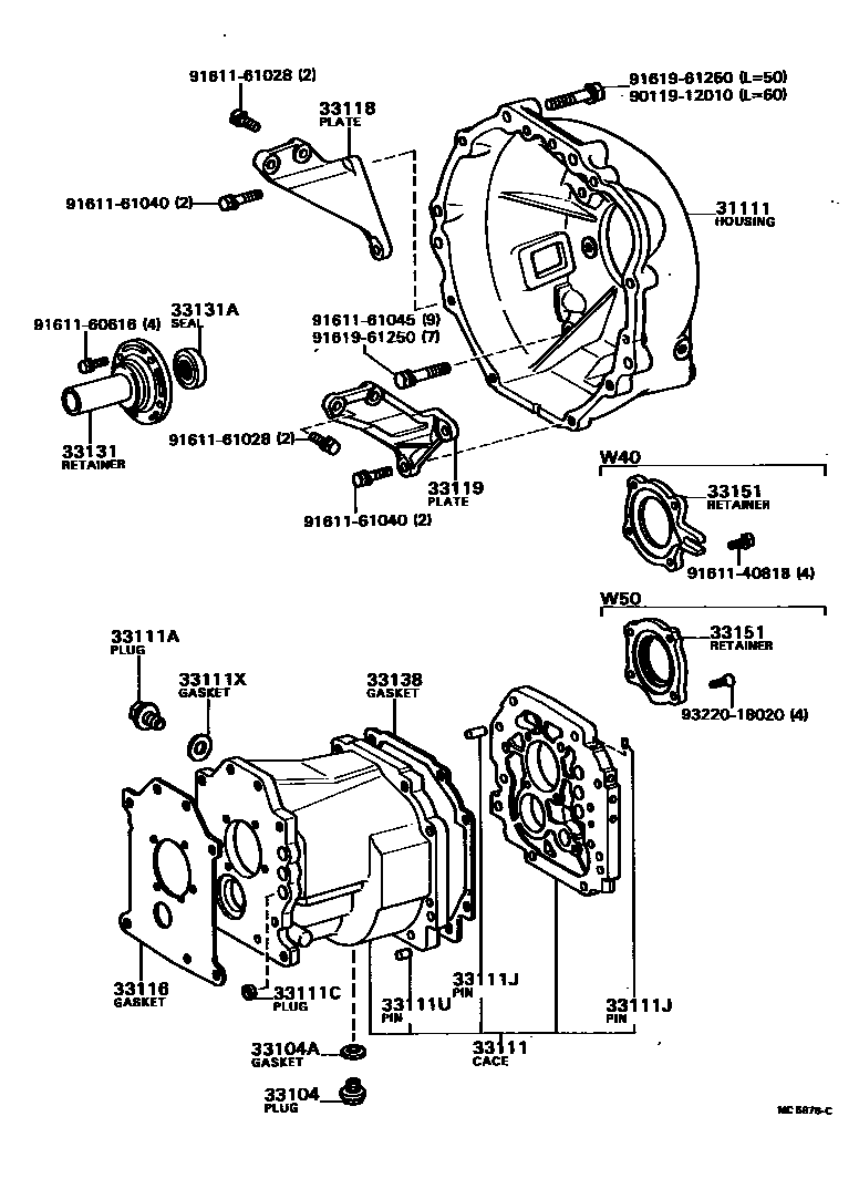3302 — CLUTCH HOUSING & TRANSMISSION CASE (MTM)