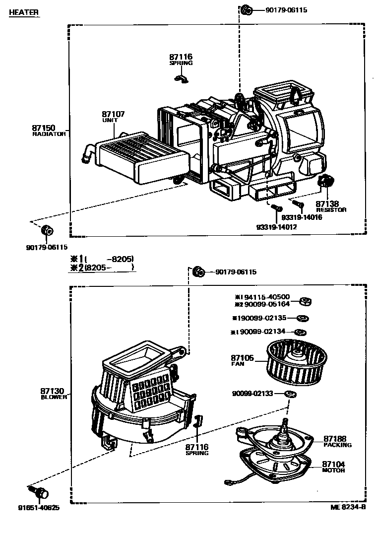 8712 — HEATING & AIR CONDITIONING - HEATER UNIT & BLOWER