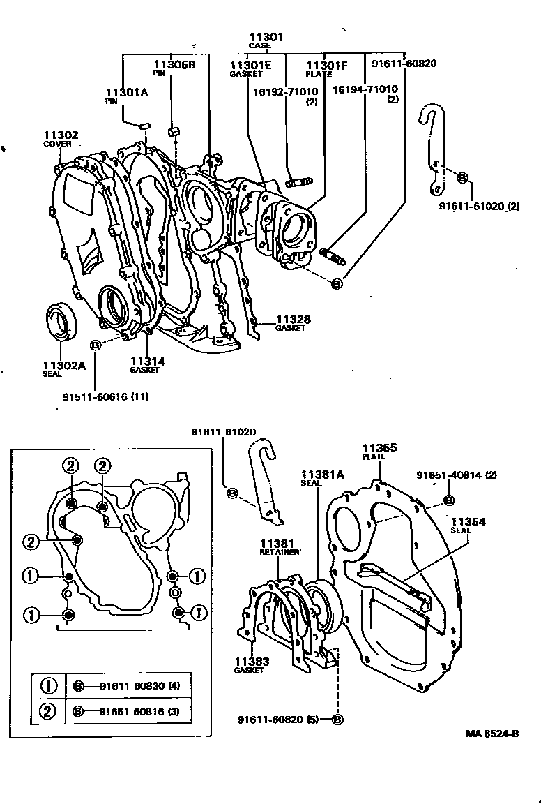 1106 — TIMING GEAR COVER & REAR END PLATE
