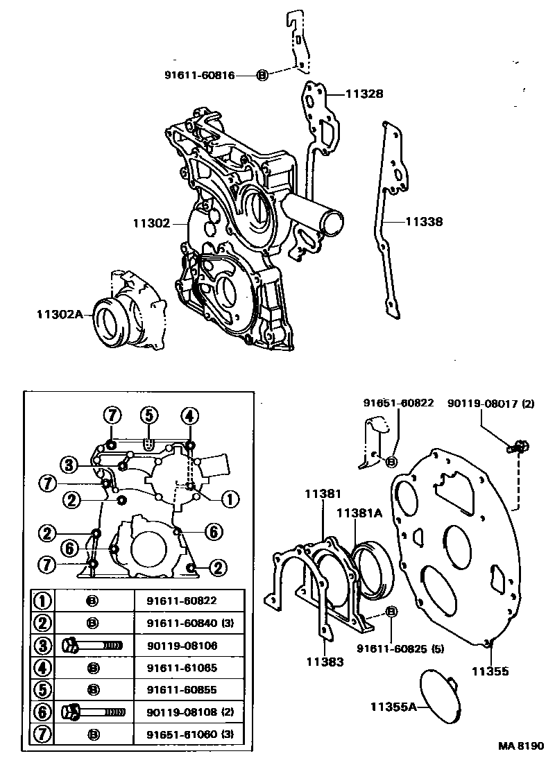 1106 — TIMING GEAR COVER & REAR END PLATE