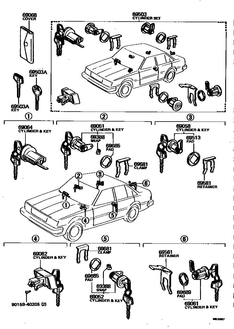 6712 — LOCK CYLINDER SET