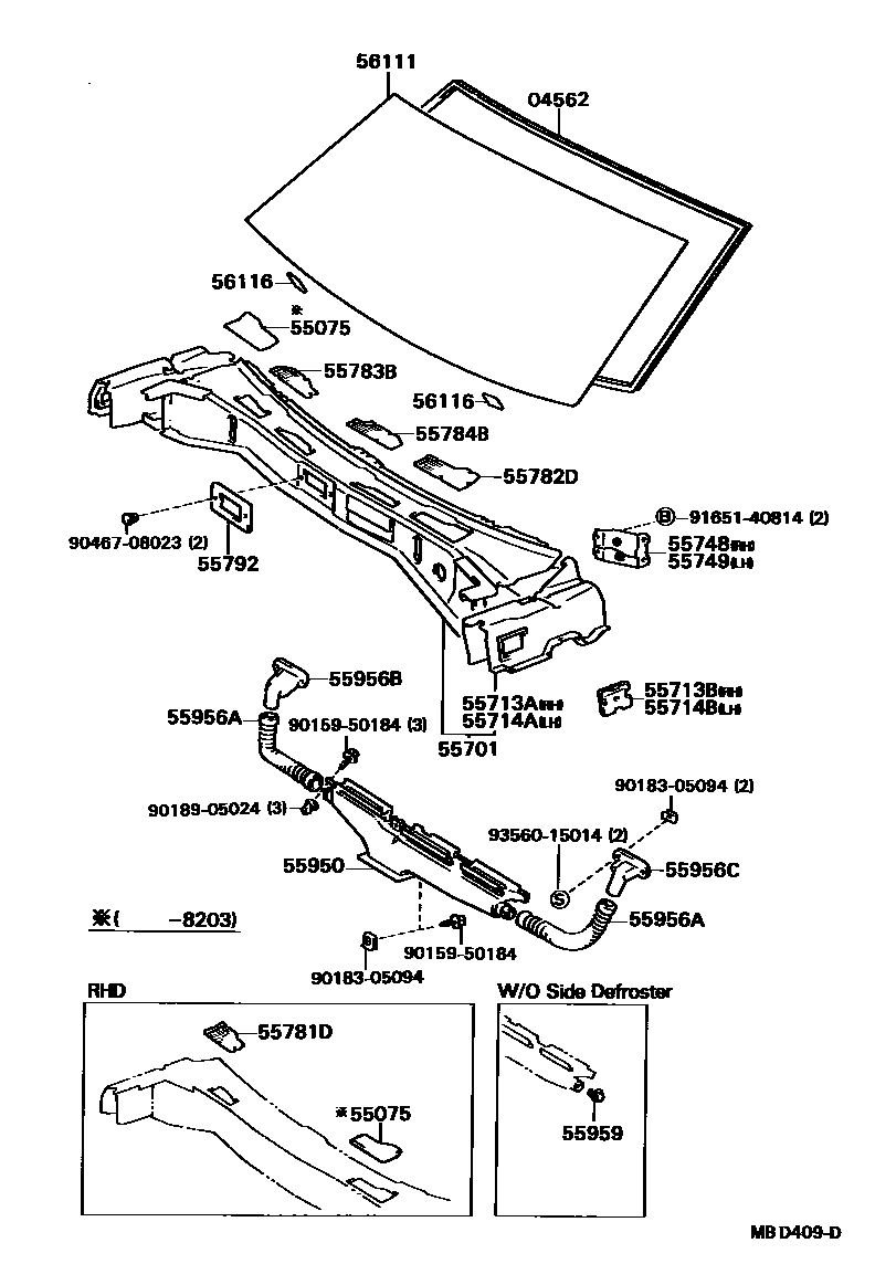 5503 — COWL PANEL & WINDSHIELD GLASS