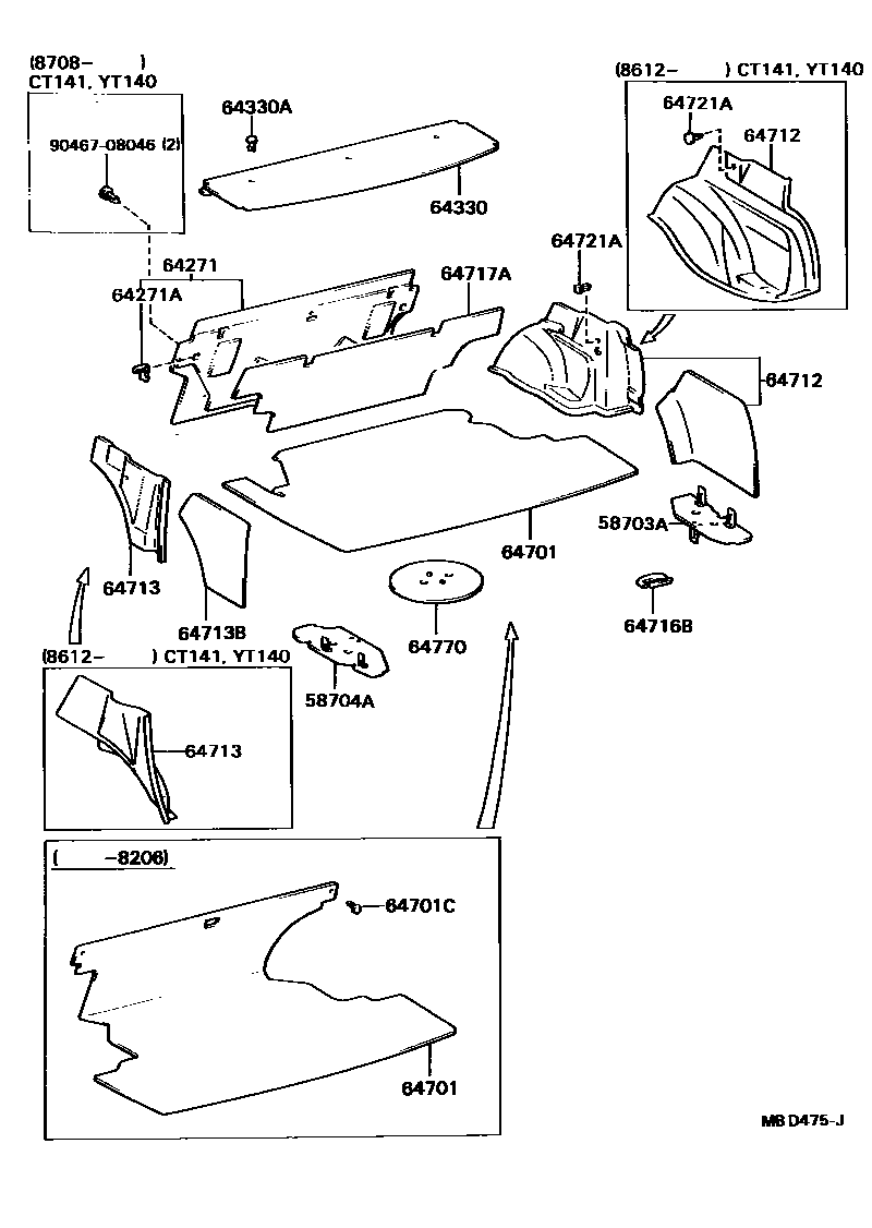 6403 — PACKAGE TRAY PANEL & LUGGAGE COMPARTMENT MAT