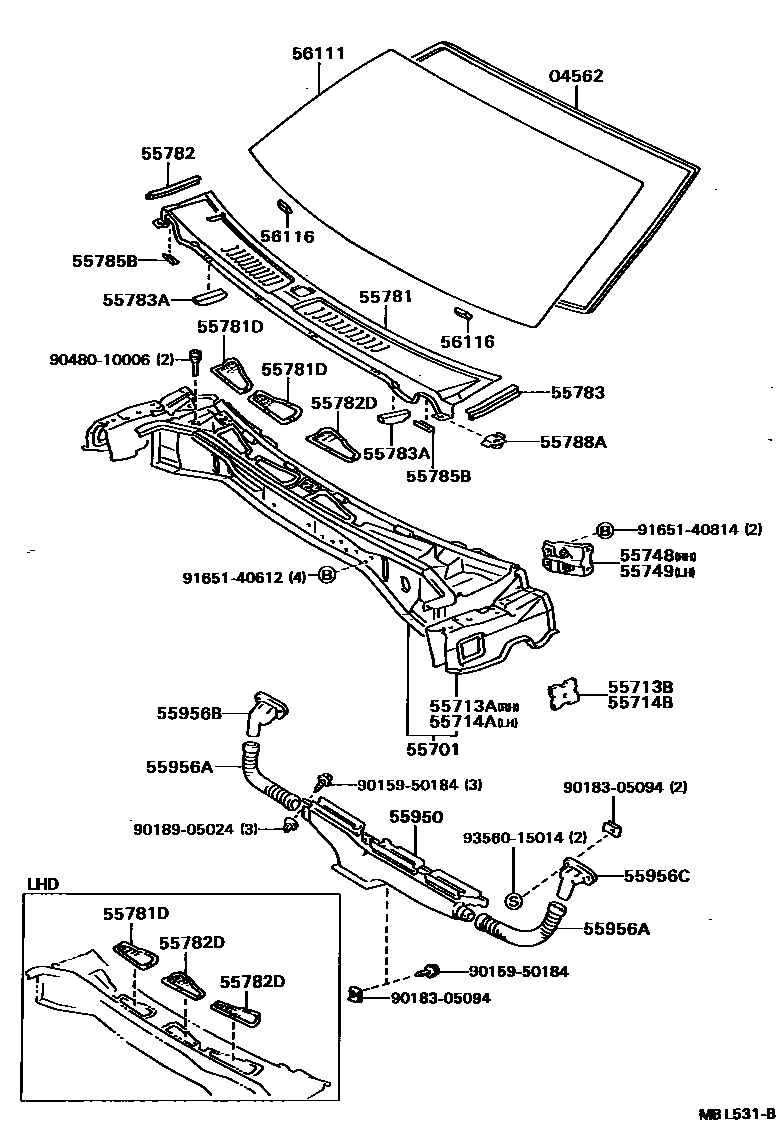 5503 — COWL PANEL & WINDSHIELD GLASS