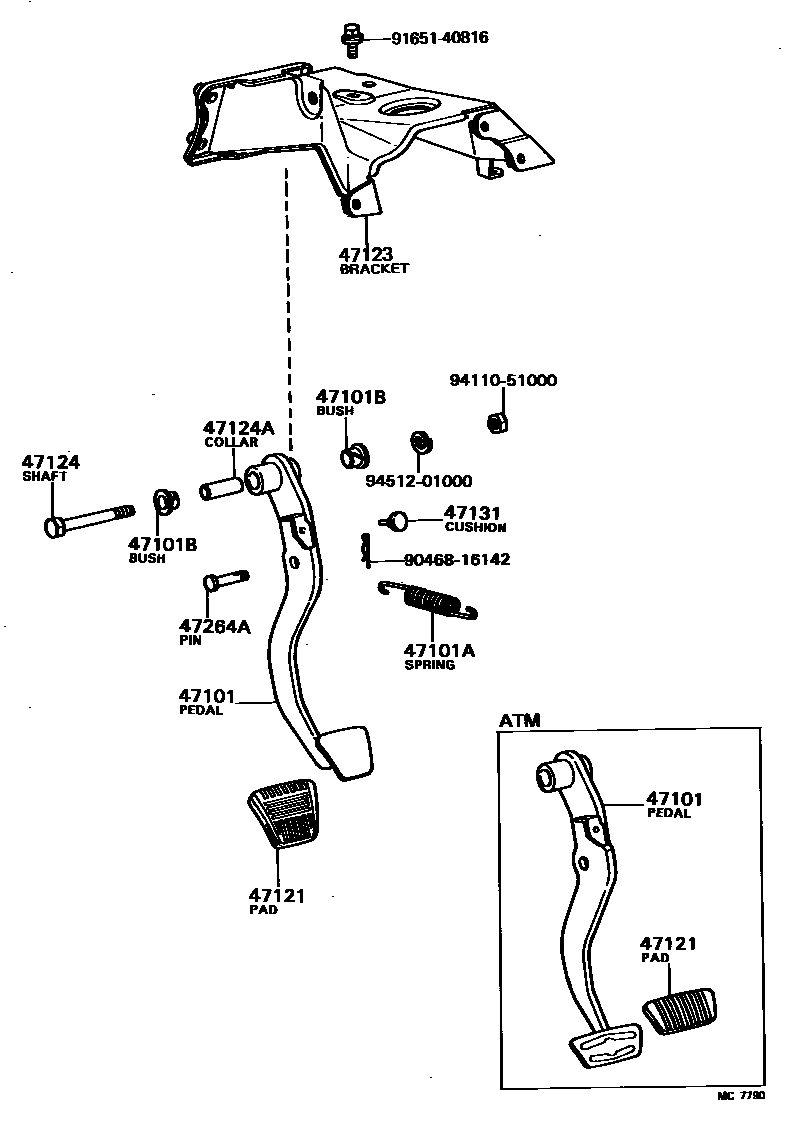 4701 — BRAKE PEDAL & BRACKET