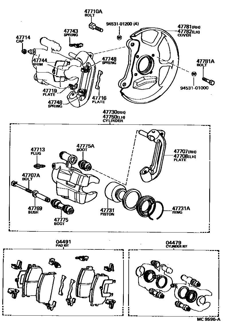 4705 — FRONT DISC BRAKE CALIPER & DUST COVER