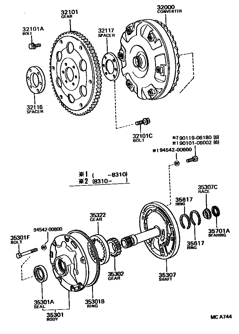 3502 — TORQUE CONVERTER, FRONT OIL PUMP & CHAIN (ATM)