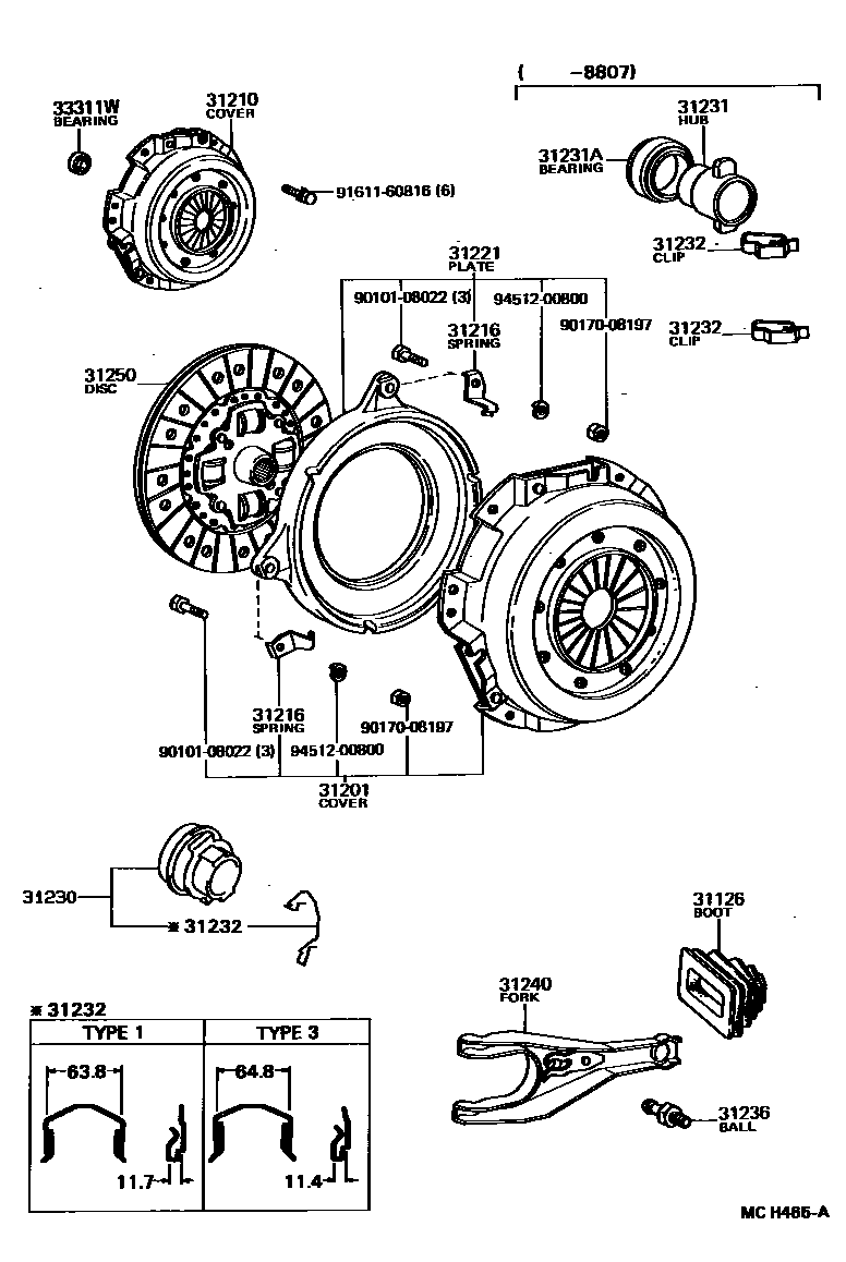 3101 — CLUTCH & RELEASE FORK