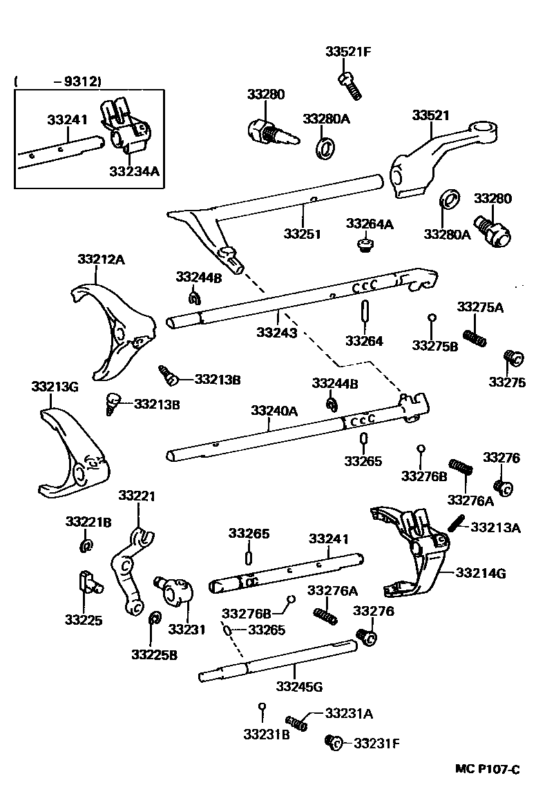 3307 — GEAR SHIFT FORK & LEVER SHAFT (MTM)