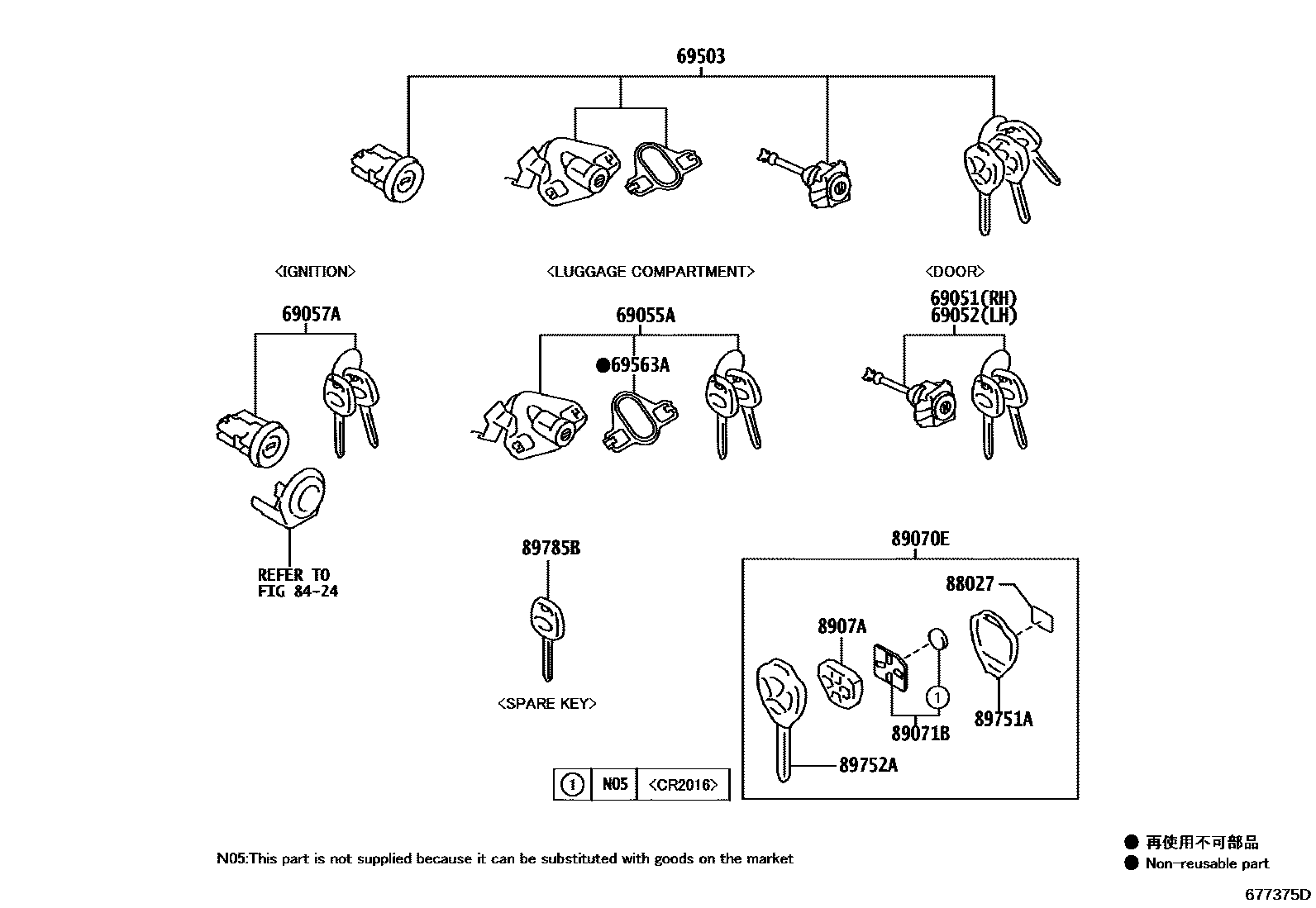 6712 — LOCK CYLINDER SET