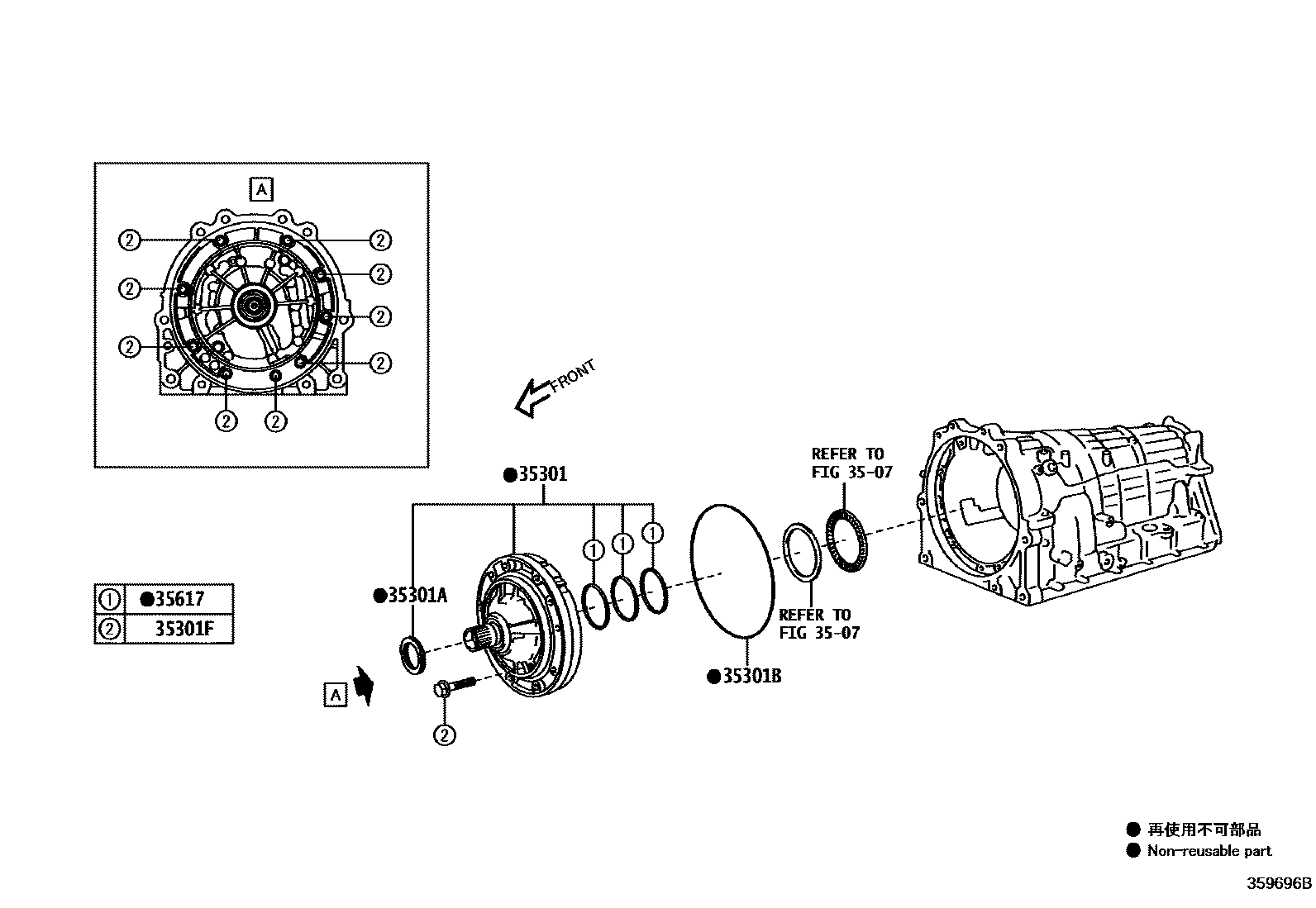 3502 — TORQUE CONVERTER, FRONT OIL PUMP & CHAIN (ATM)