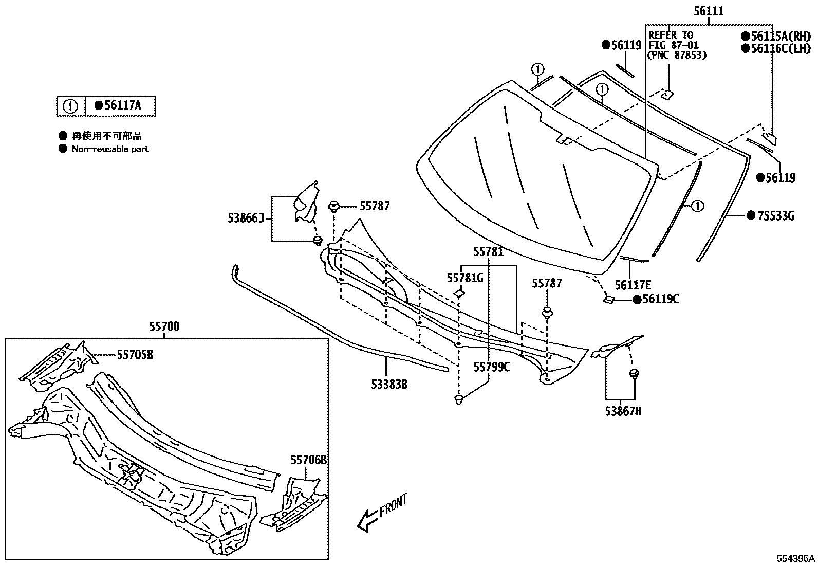 5503 — COWL PANEL & WINDSHIELD GLASS