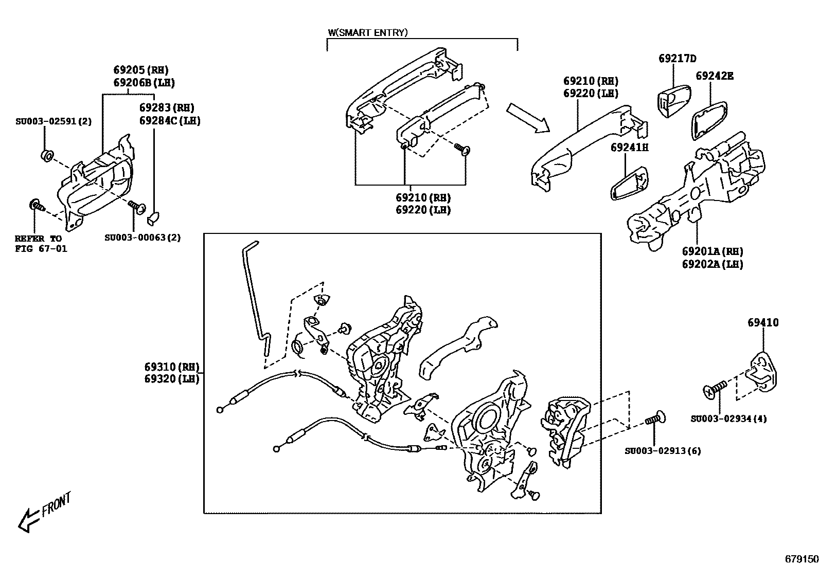 6703 — FRONT DOOR LOCK & HANDLE