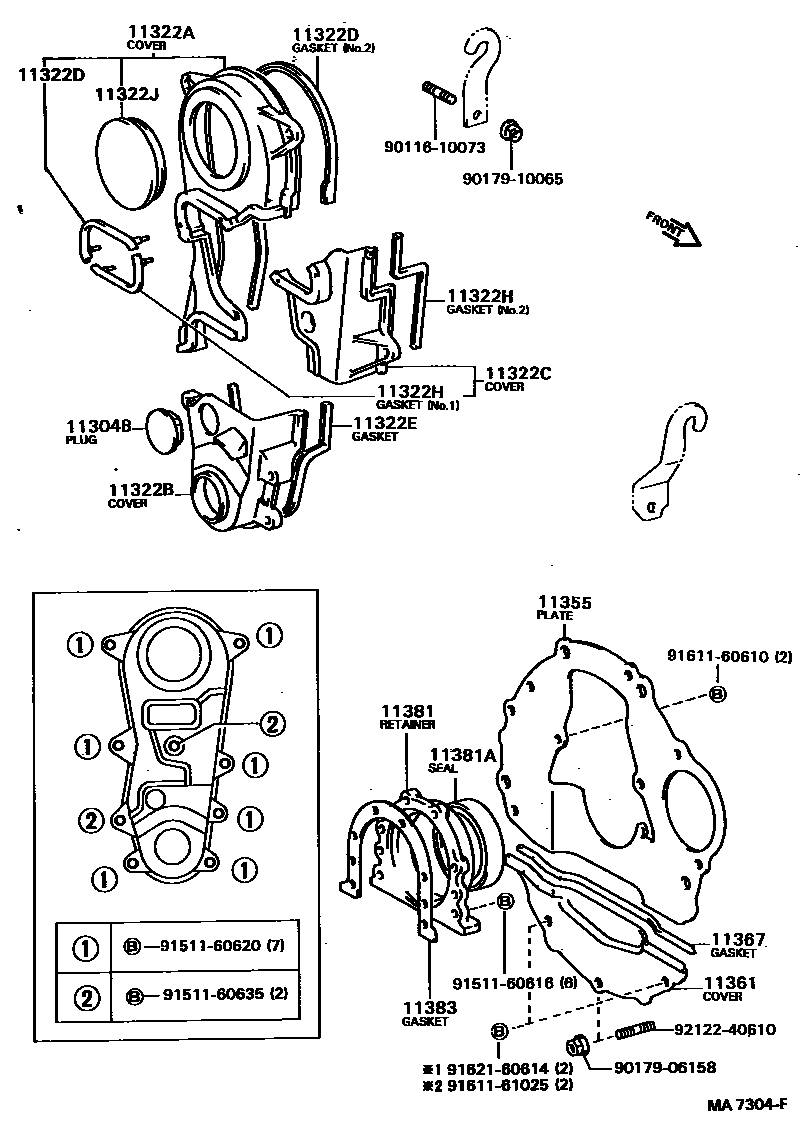 1106 — TIMING GEAR COVER & REAR END PLATE