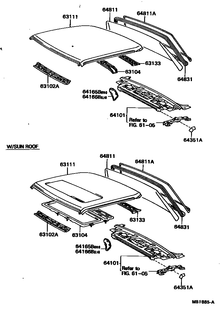 6104 — ROOF PANEL & BACK WINDOW GLASS
