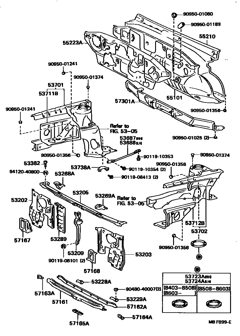 5304 — FRONT FENDER APRON & DASH PANEL
