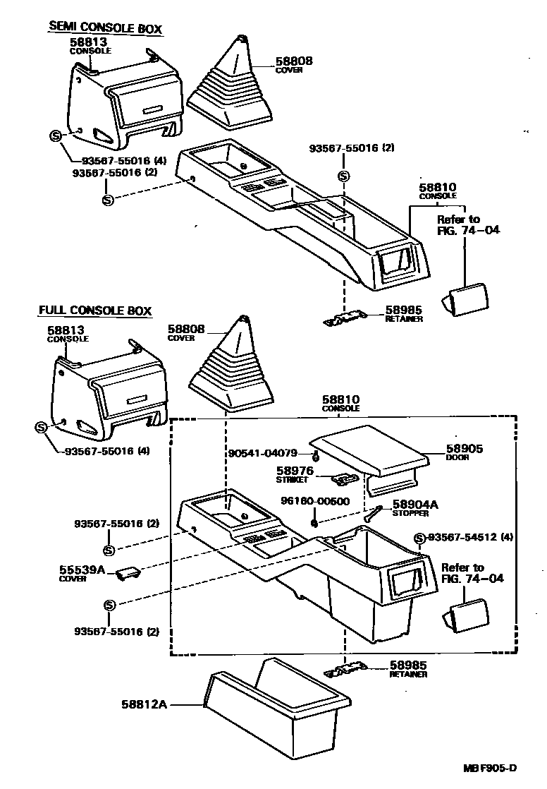 5806 — CONSOLE BOX & BRACKET