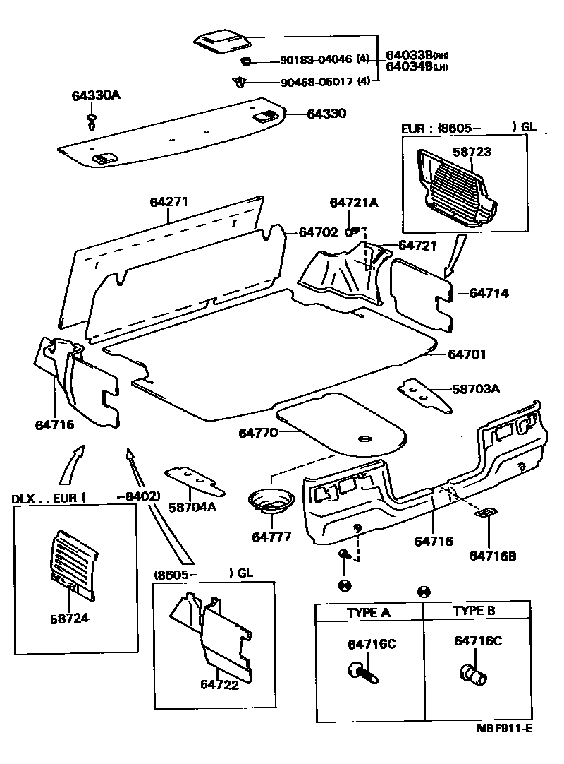 6403 — PACKAGE TRAY PANEL & LUGGAGE COMPARTMENT MAT