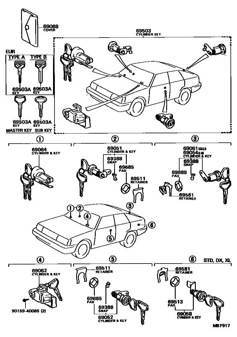 6712 — LOCK CYLINDER SET
