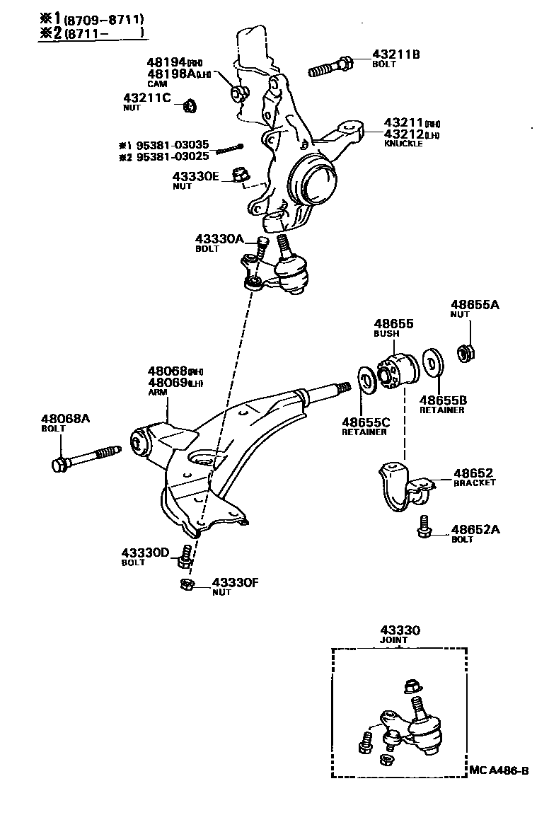 4802 — FRONT AXLE ARM & STEERING KNUCKLE