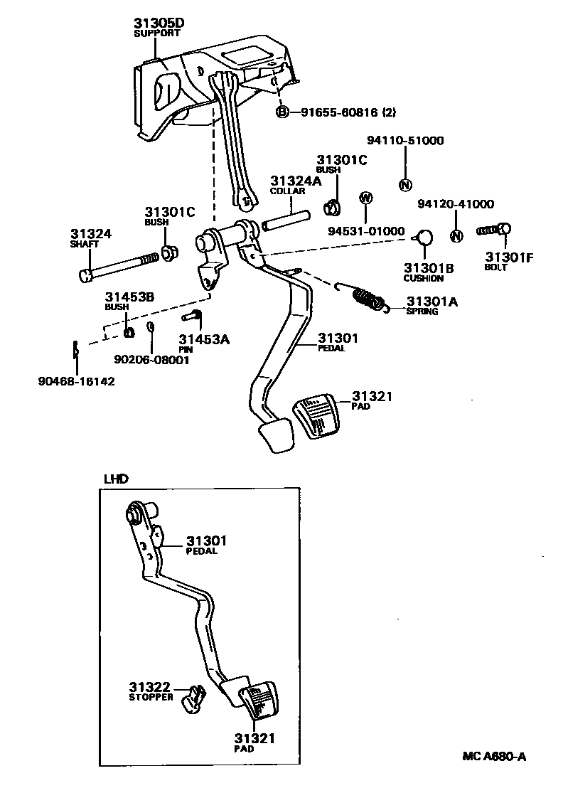 3102 — CLUTCH PEDAL & FLEXIBLE HOSE