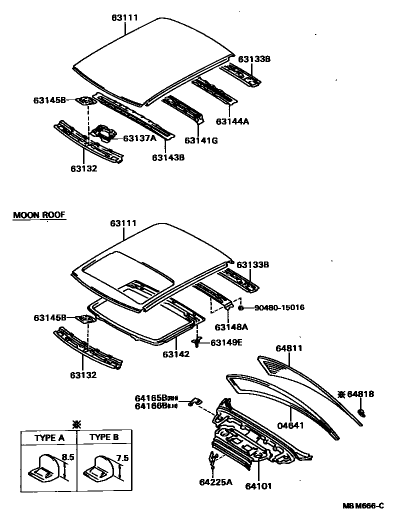 6104 — ROOF PANEL & BACK WINDOW GLASS