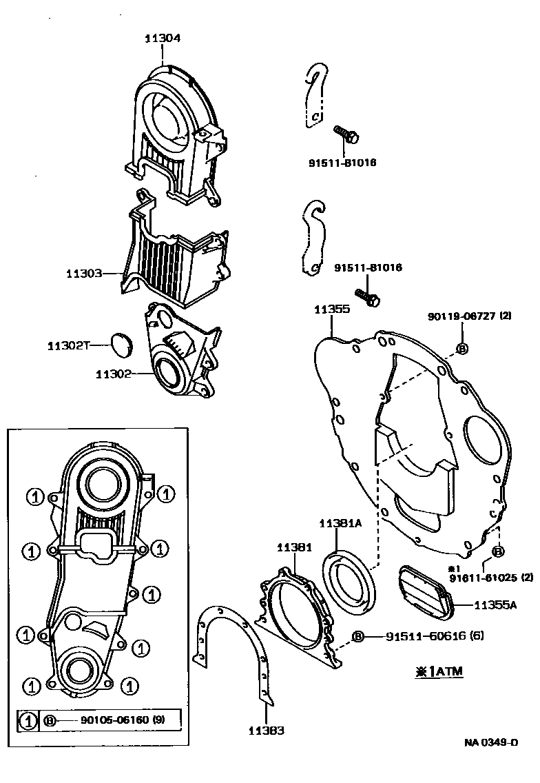 1106 — TIMING GEAR COVER & REAR END PLATE