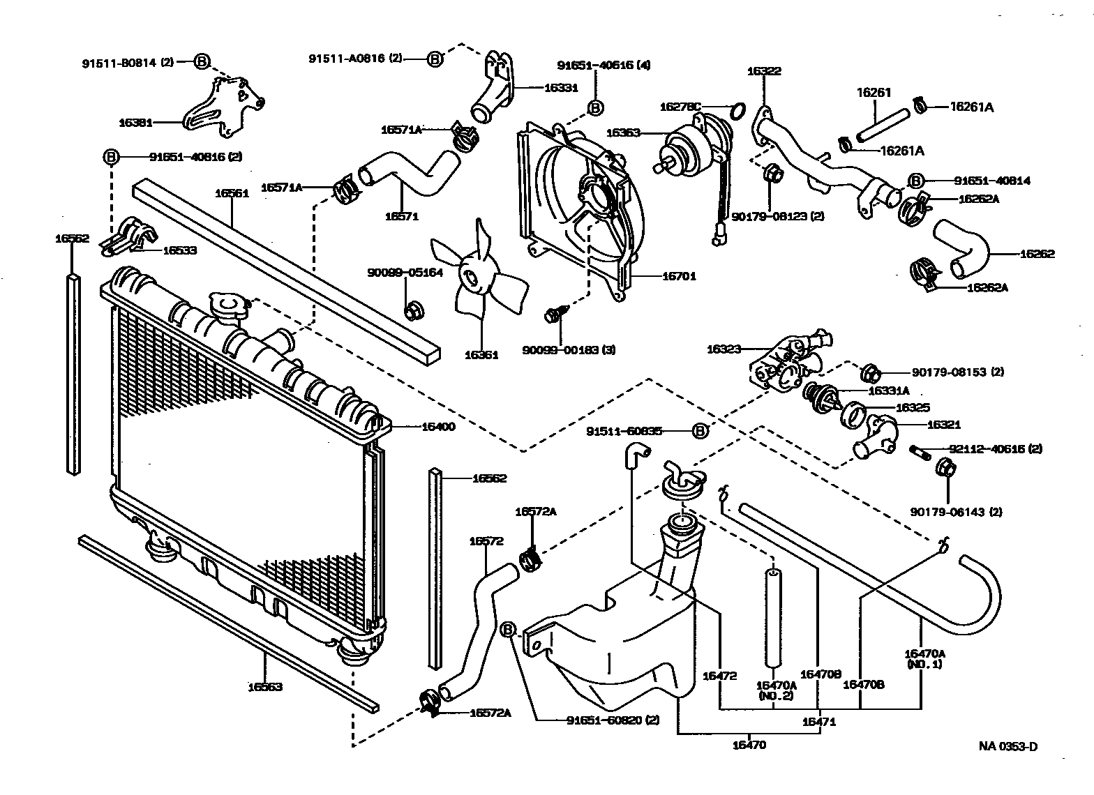 1603 — RADIATOR & WATER OUTLET
