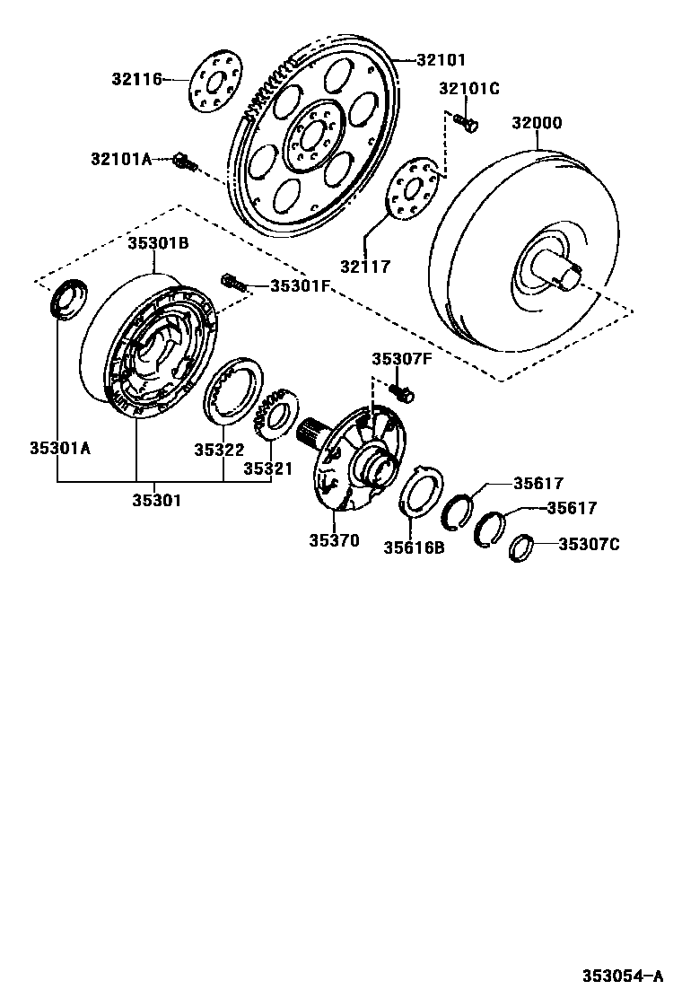 3502 — TORQUE CONVERTER, FRONT OIL PUMP & CHAIN (ATM)