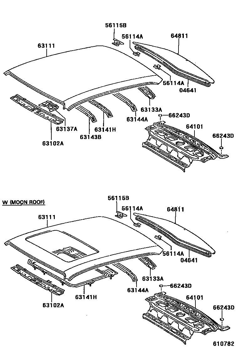 6104 — ROOF PANEL & BACK WINDOW GLASS